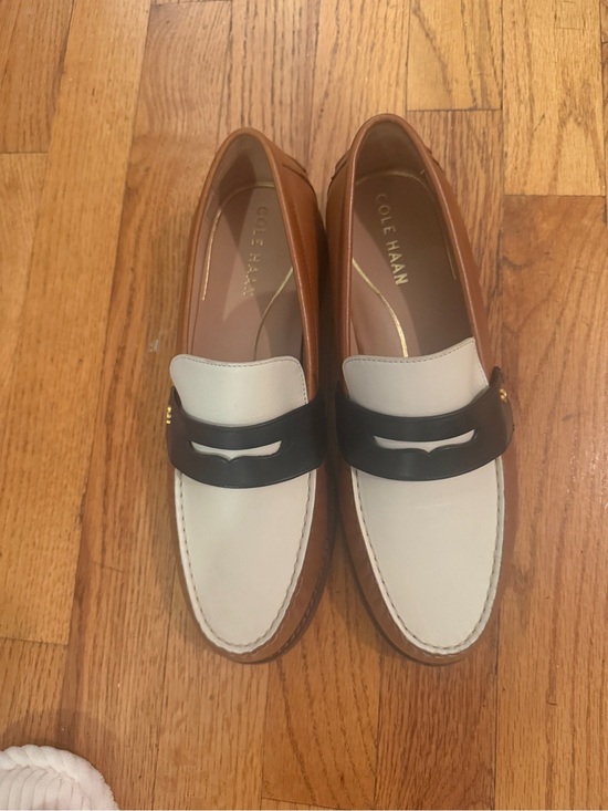 Cole Haan Shoes - Cole Haan Tri-Color Leather Penny Loafers — White, Black & Brown